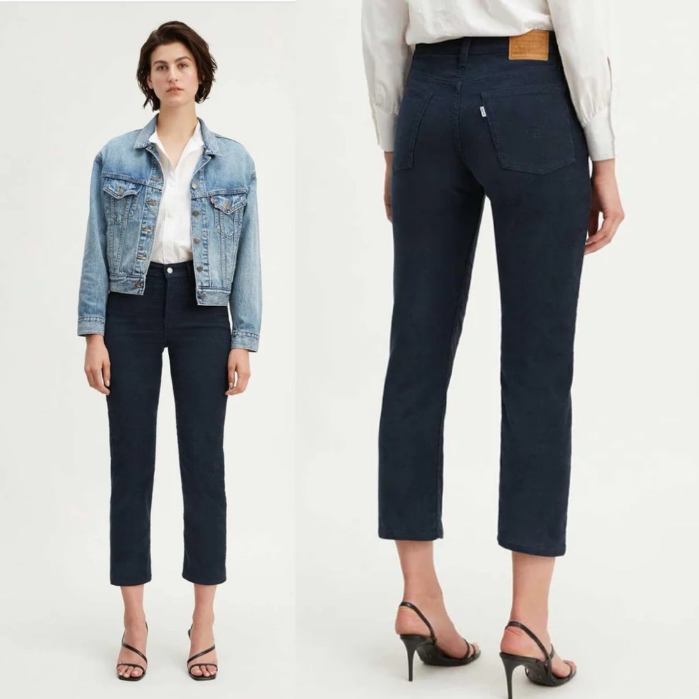 Levi's Womens‎ Wedgie Straight Corduroy Navy size 31